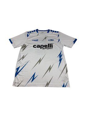 Capelli Sport White & Blue Athletic Game Day Shirt Adult Medium (K771)